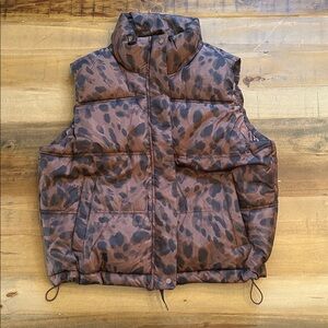 Old Navy Brown and Black Puffer Vest